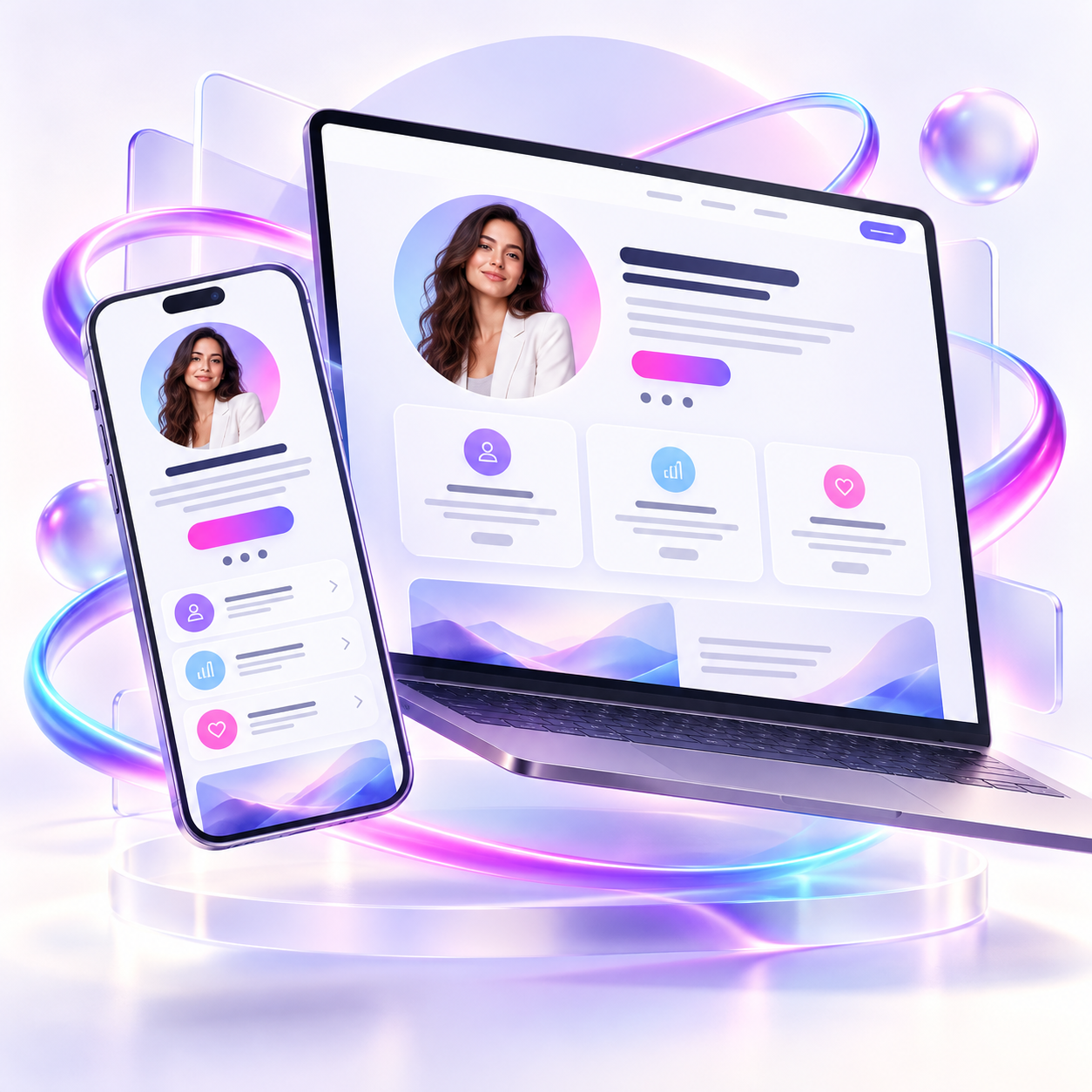 Sklep Mockup strony wizytówki na laptopie i telefonie